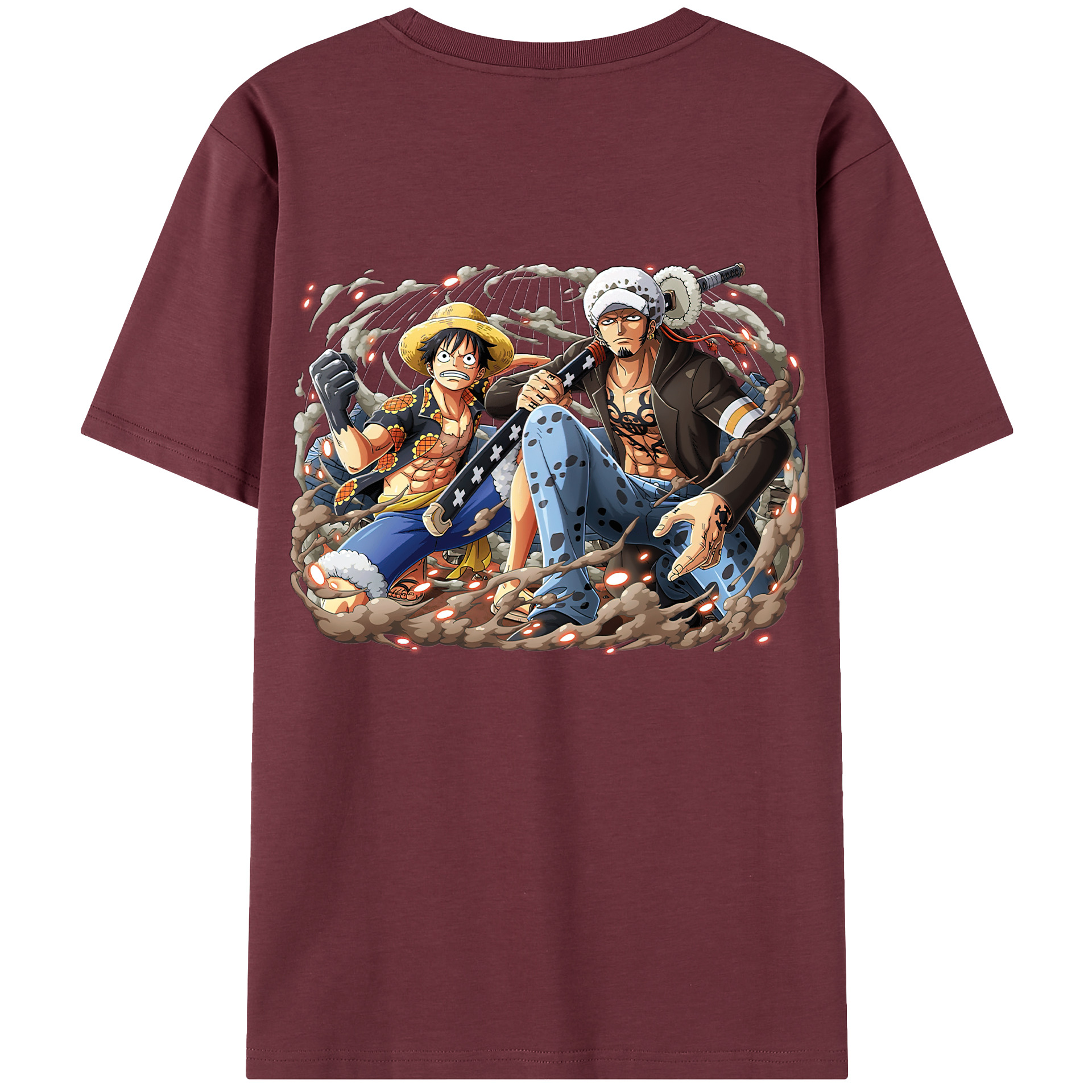 ワンピース モンキー・D・ルフィ ONE PIECE Monkey D. Luffy 綿100％半袖Tシャツ（背面プリント）